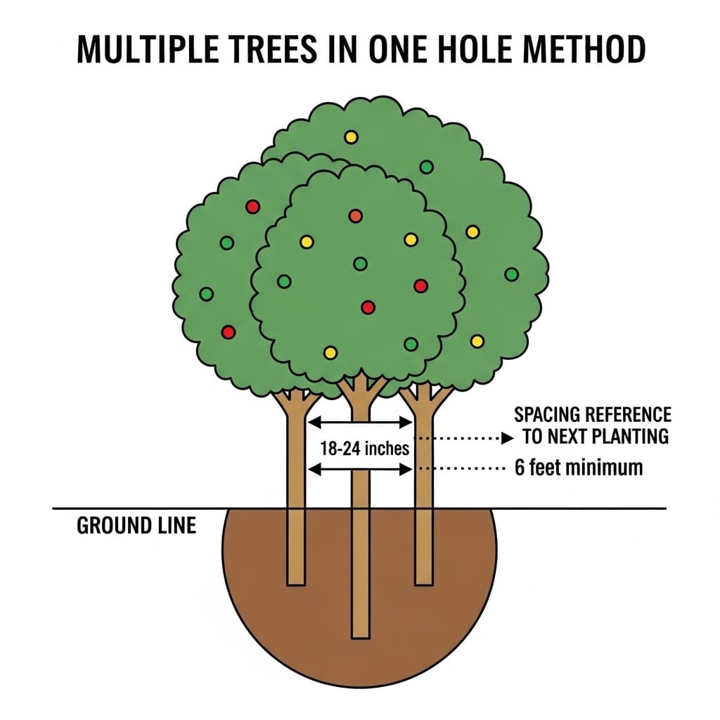 Multiple Trees in One Hole