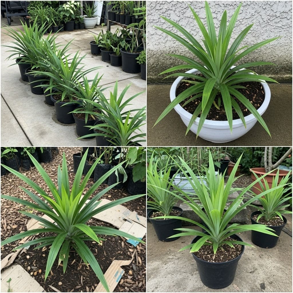 Pandan Pots growing