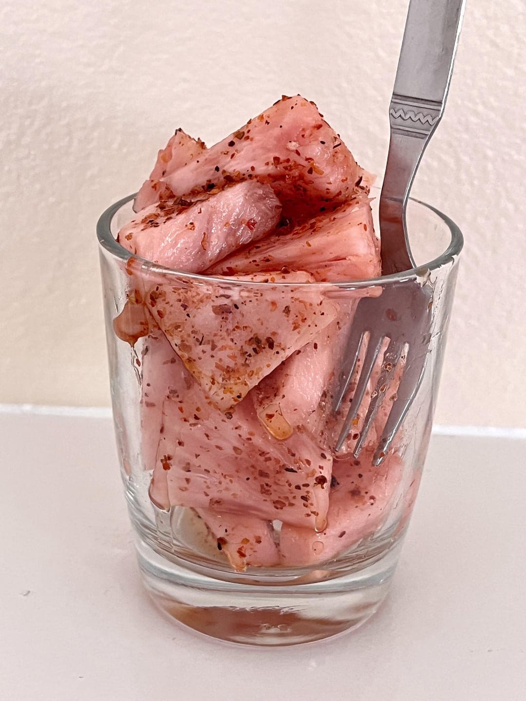 Trying pink pineapples