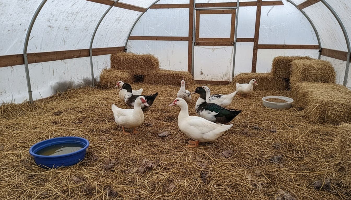 Deep litter method for Muscovy Duck