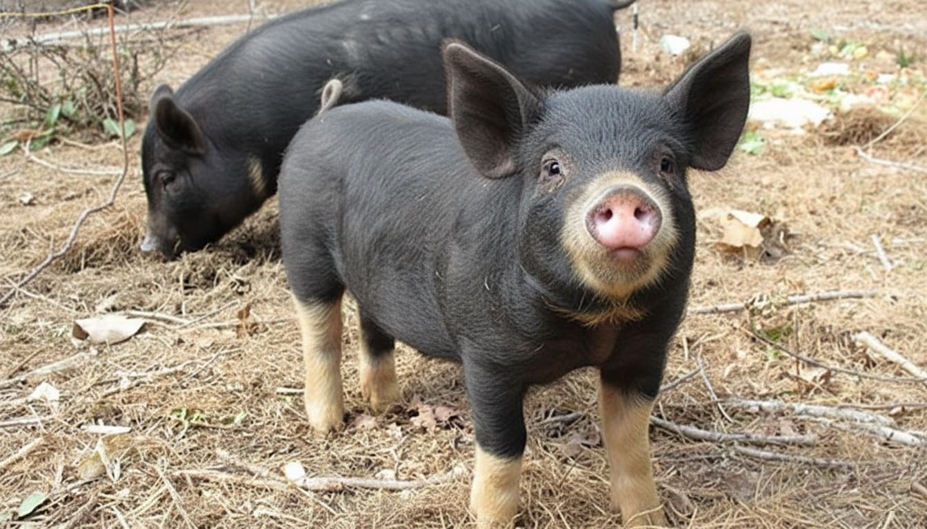 Friendly Berkshire Pigs