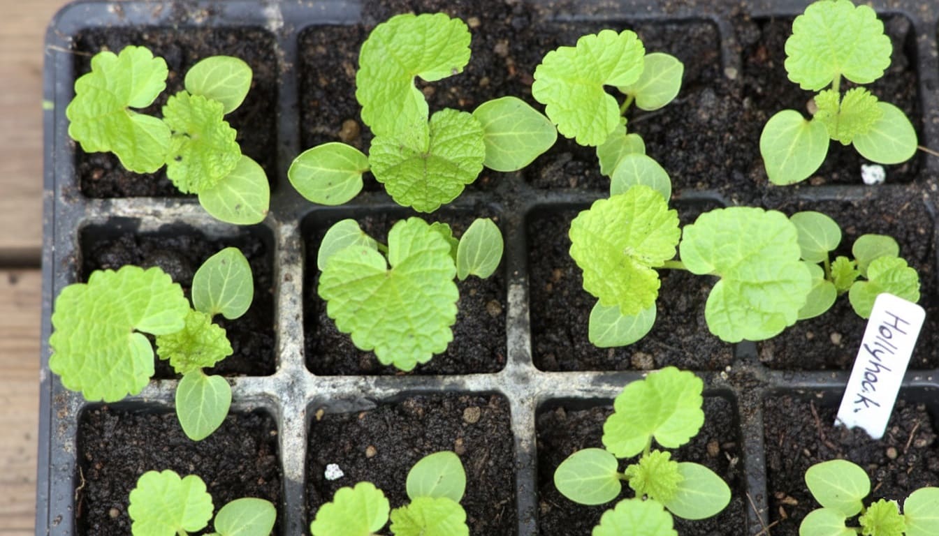 Hollyhock seedlings