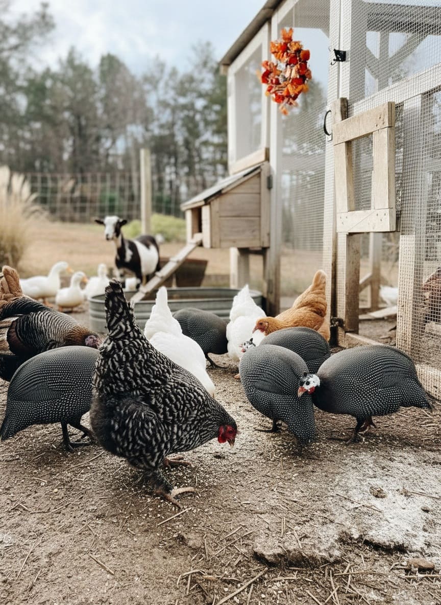 Integration guinea fowls with Chickens
