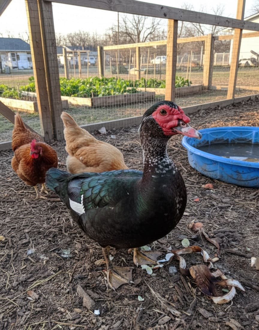 Muscovies and chickens can share coops