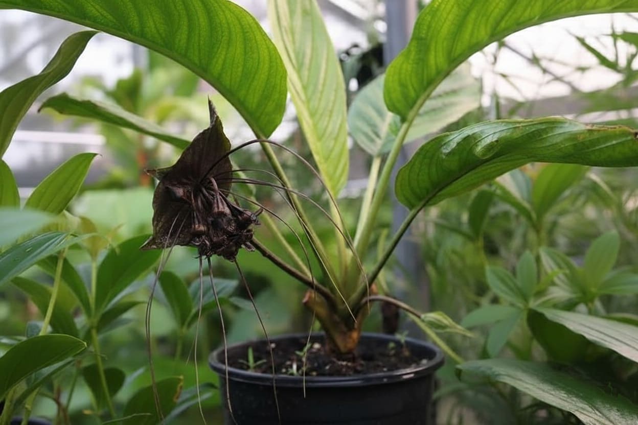 Black Bat Flower in pot