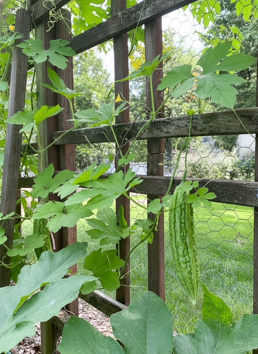 Harvesting bitter melons