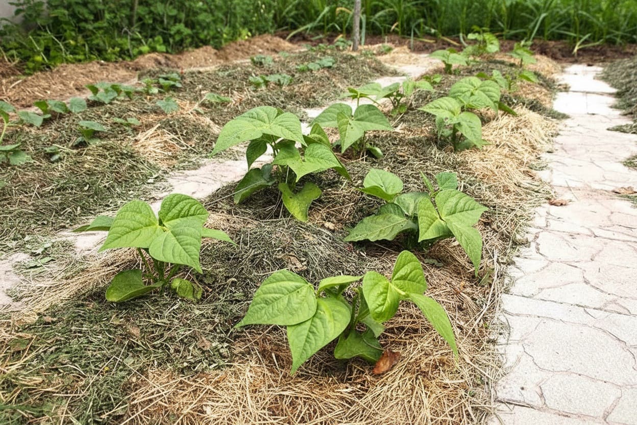Mulching Yard Long Beans