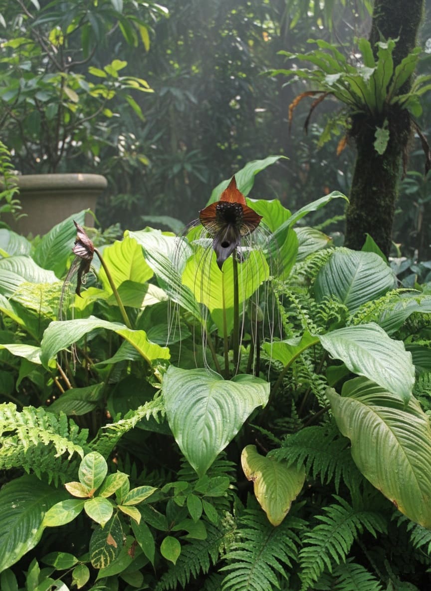 Outdoor Growing Black Bat Flower