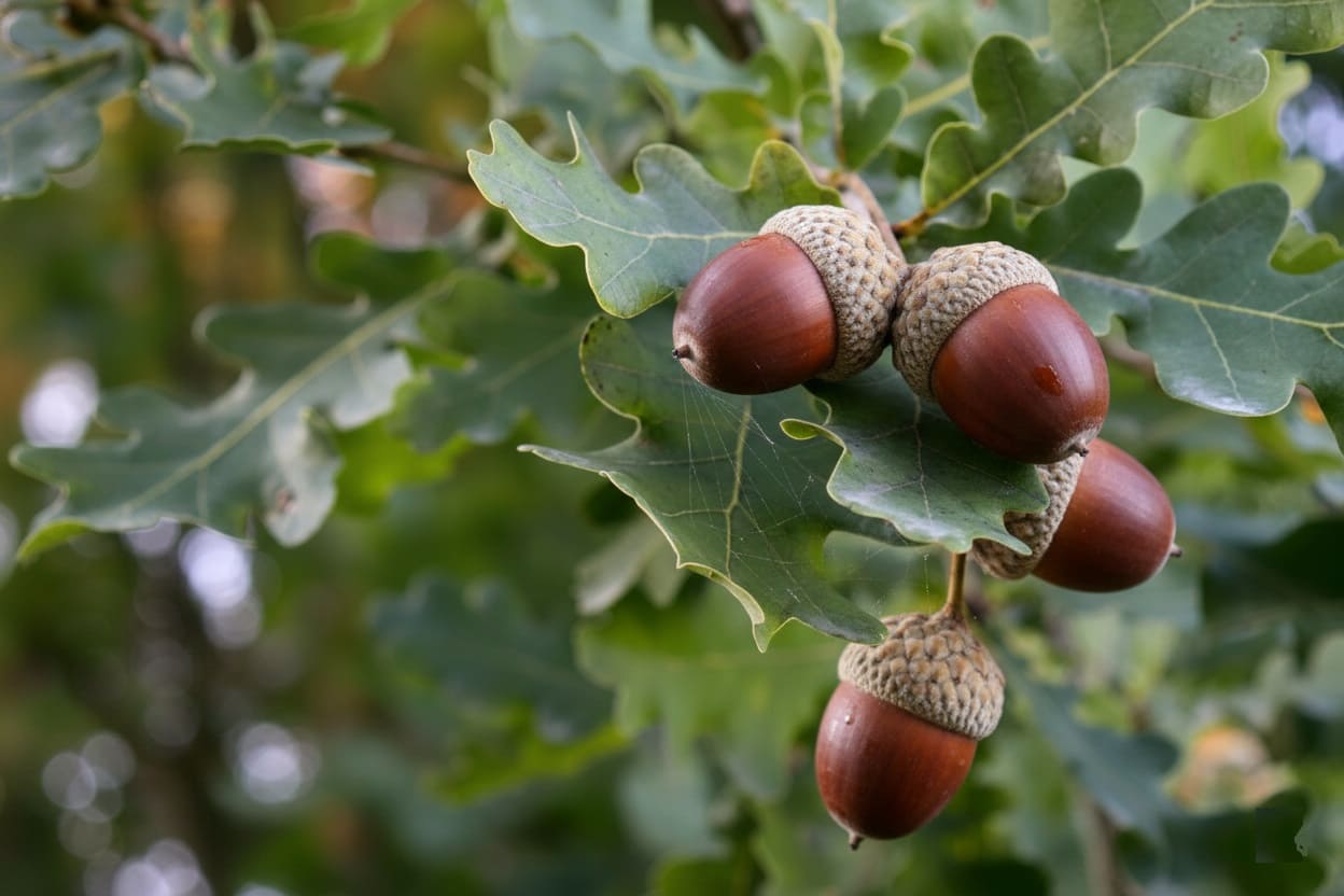 acorns on oak trees