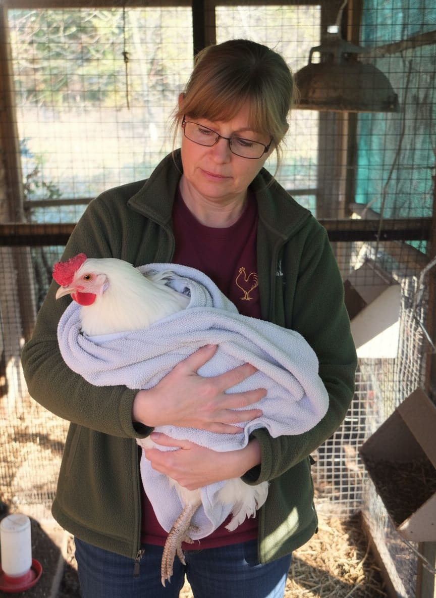 holding rooster