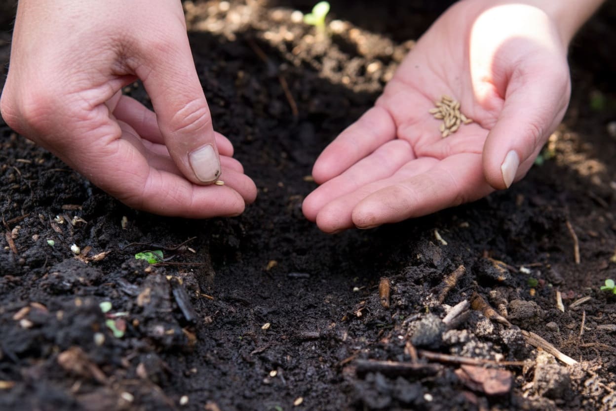 Sowing fennel seeds