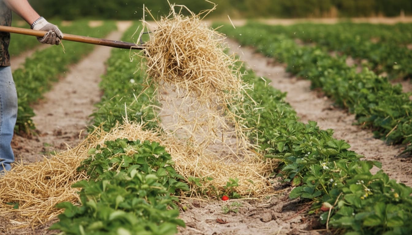 Using straw for Garden mulch