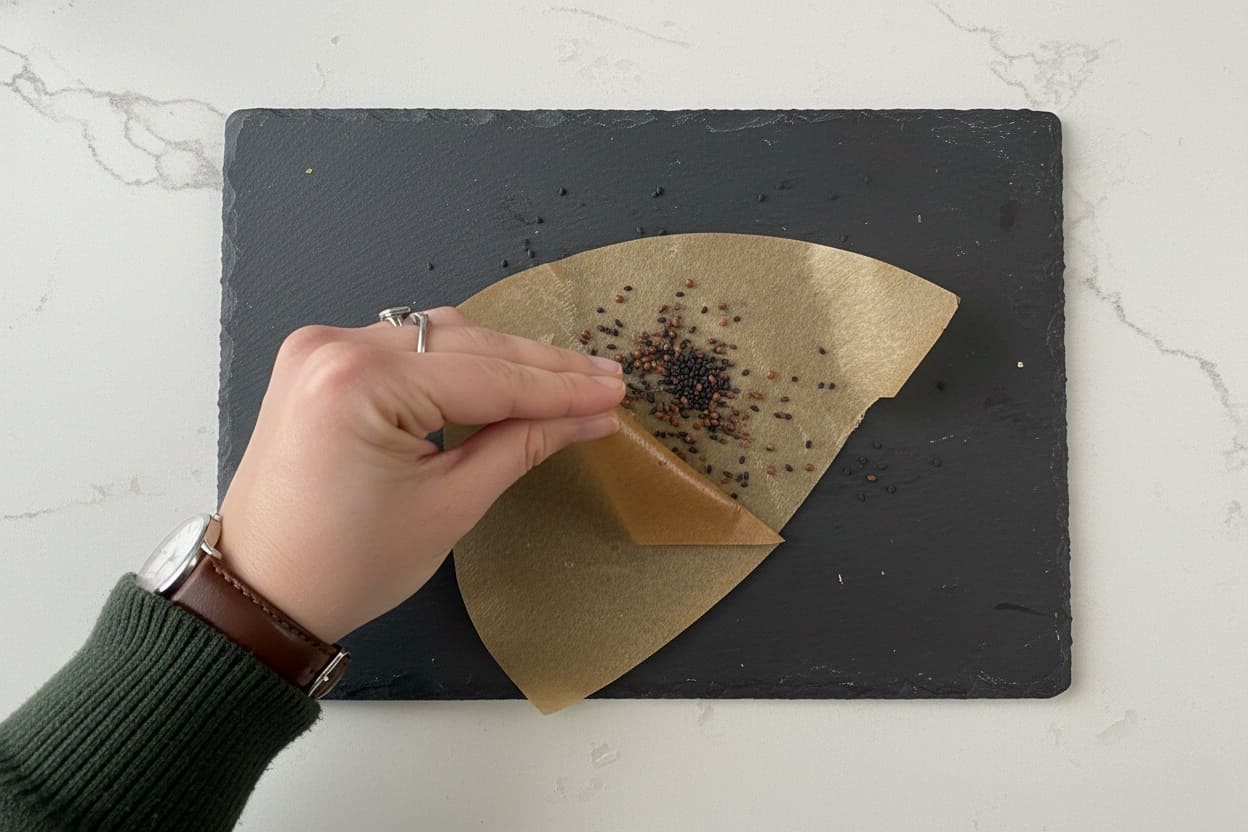 seed stratification with Coffee filter