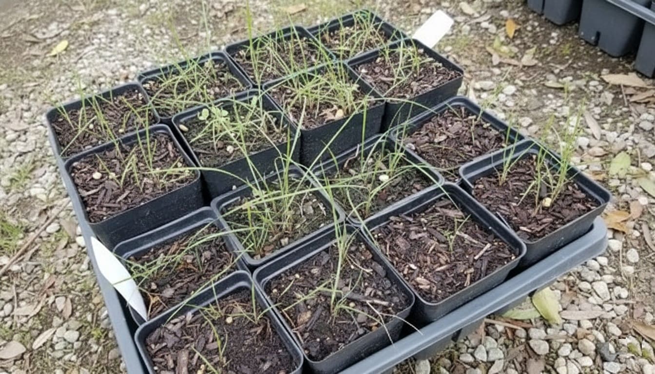 Pink Muhly Grass seedlings