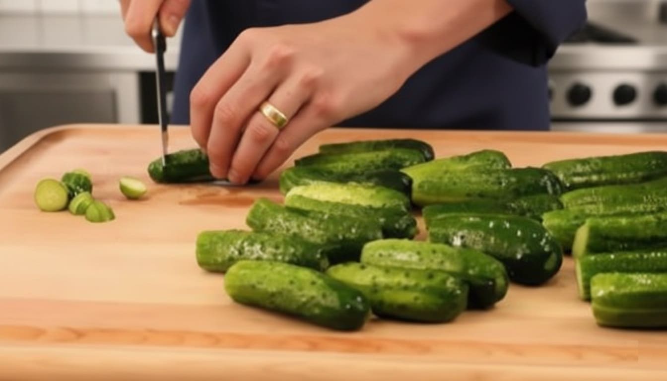 Remove the blossom end in cucumbers