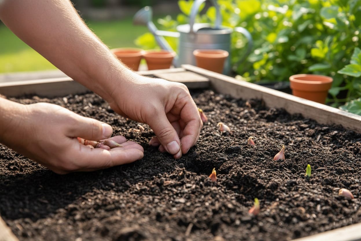 spacing Egyptian Walking Onion bulbils