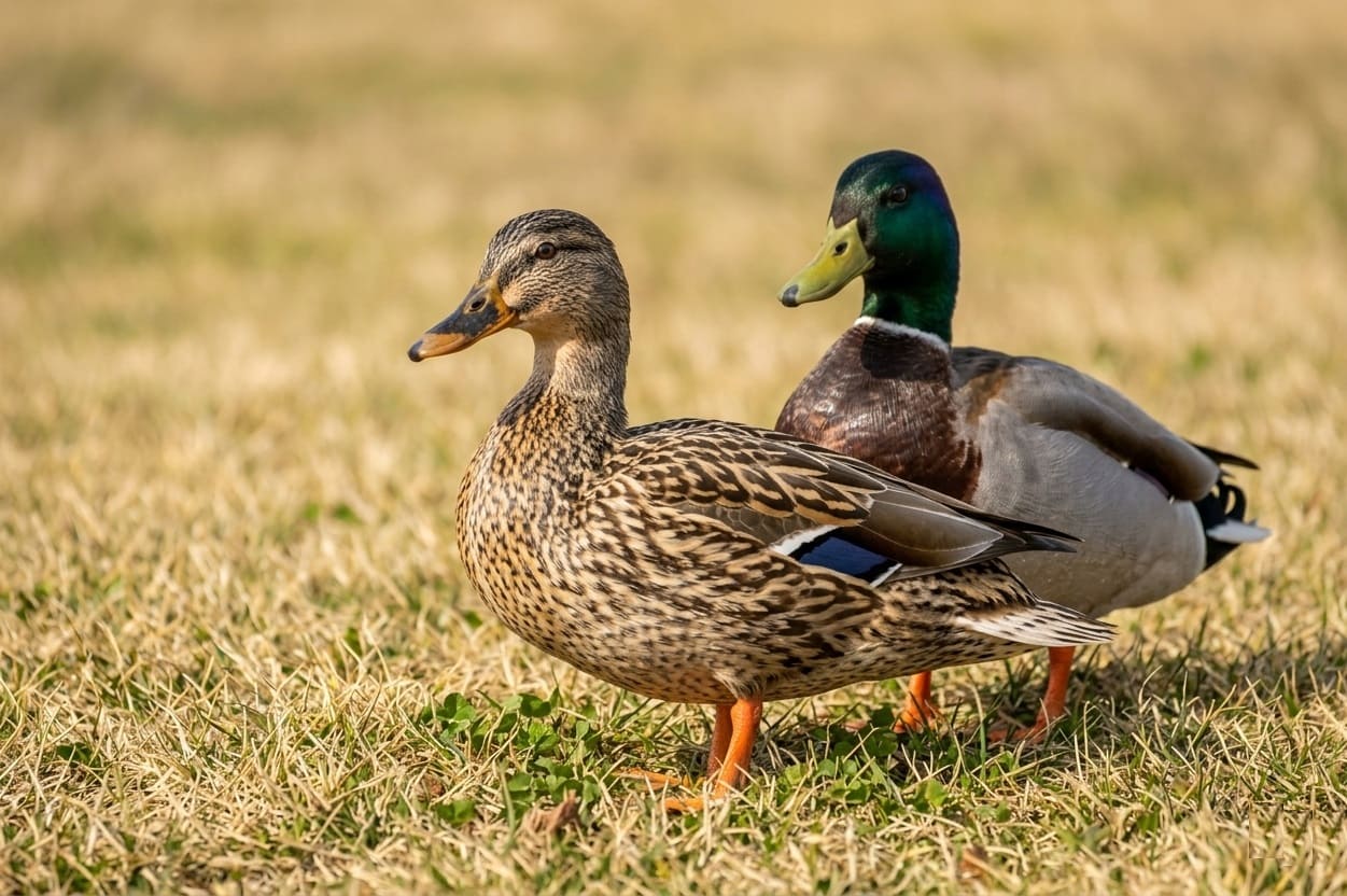 Hen and Drake Mallard Duck Mating Pair