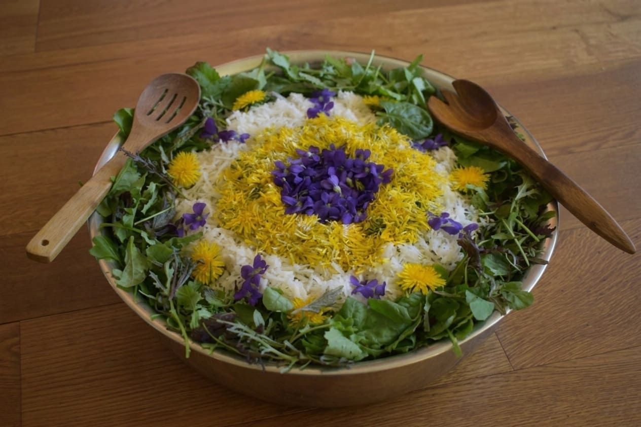 using dandelion flowers in salad