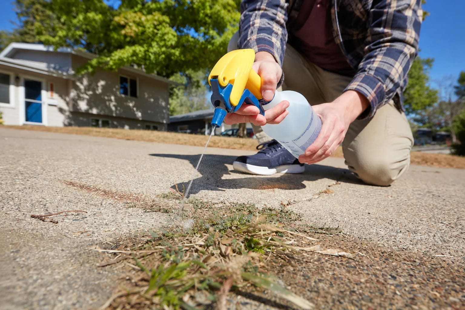 a vinegar spray works for weeding