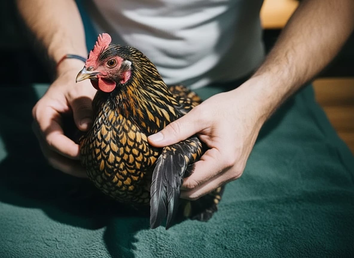 Catch your chicken calmly but firmly