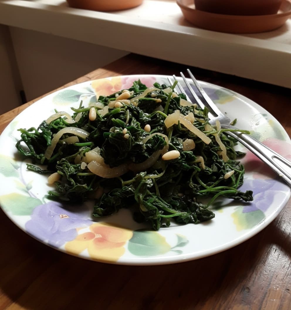 Cooked Older Common Mallow leaves