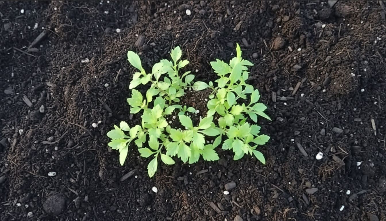 Transplanting Mugwort seedlings
