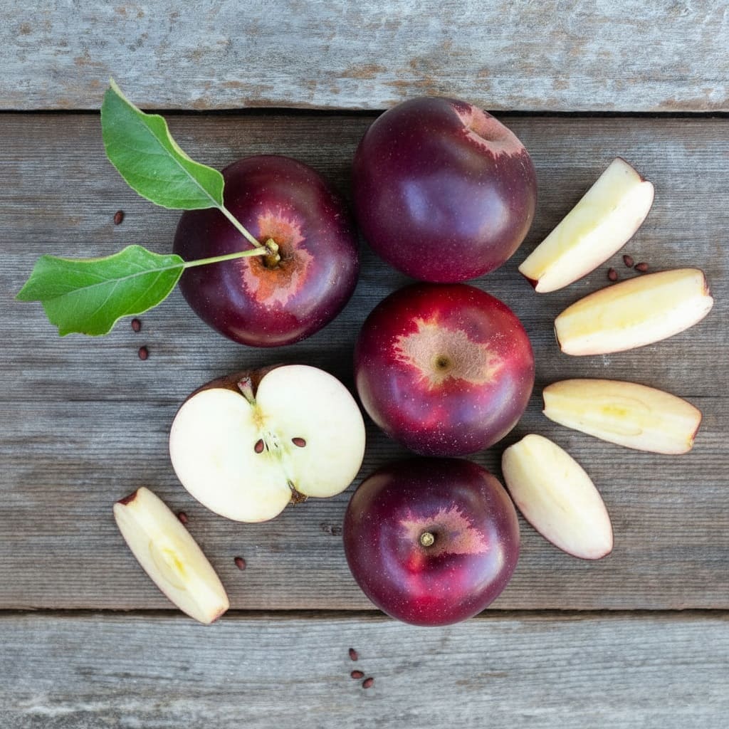 Arkansas Black apple texture