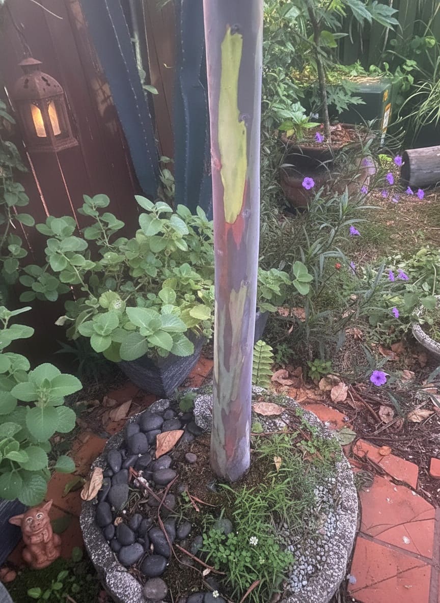 Growing Rainbow Eucalyptus in garden
