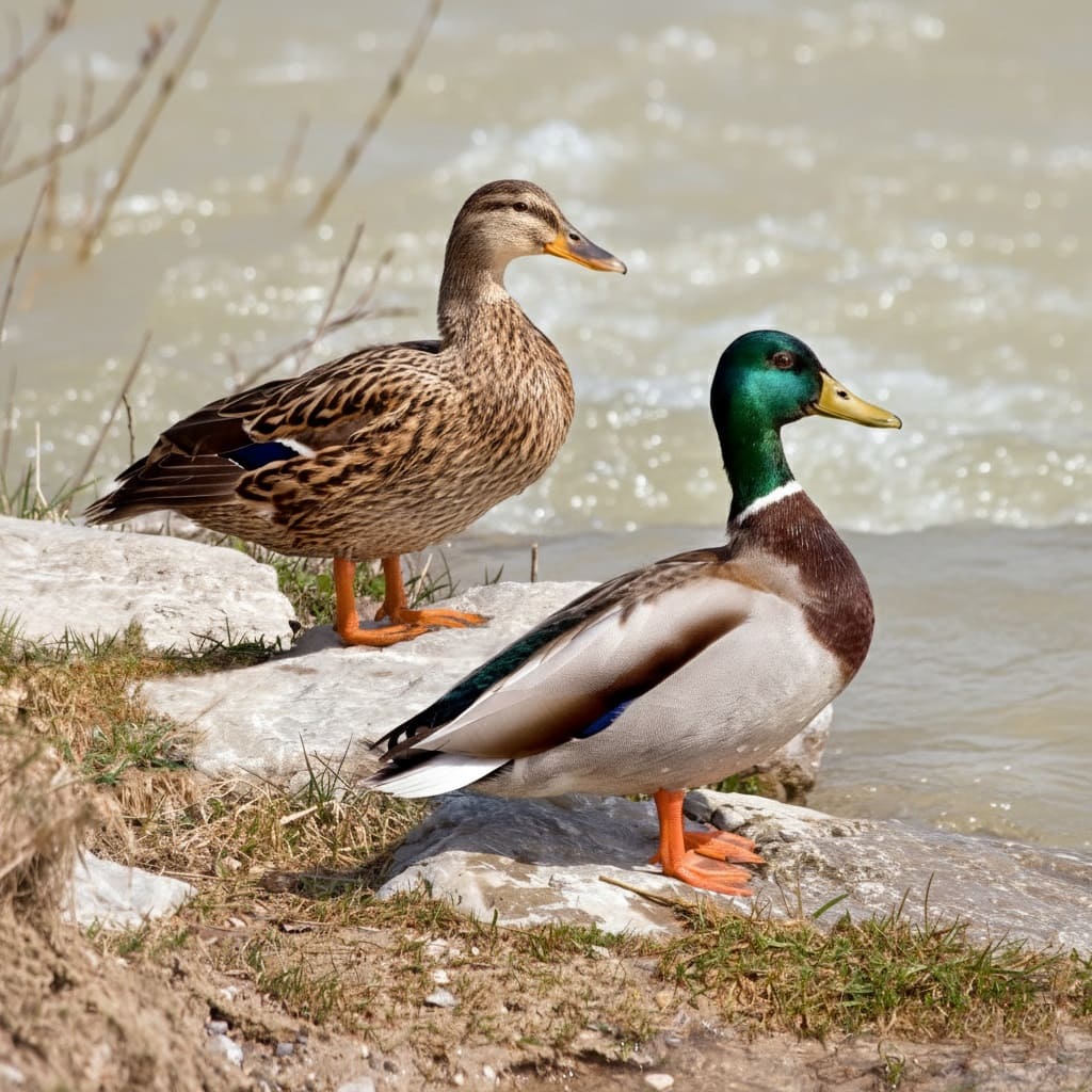 Male and Female ducks
