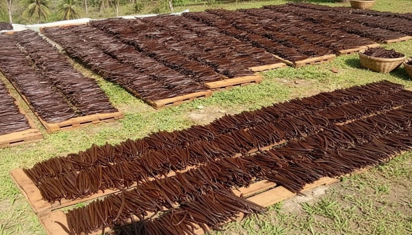 Sweating Vanilla Orchid Beans