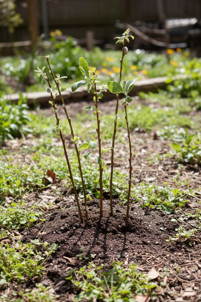 direct to soil cutting pussy willow
