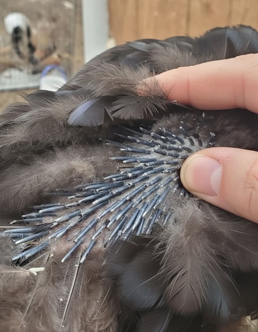 pin feathers