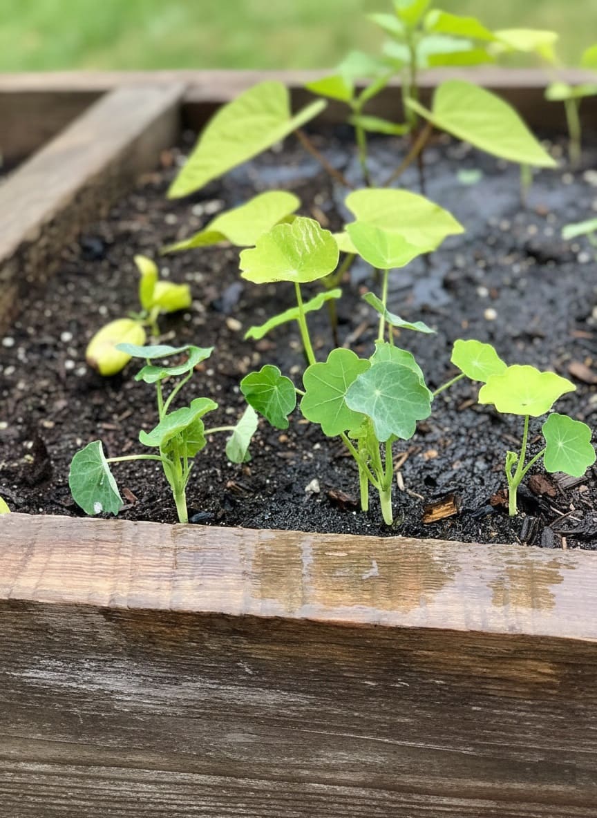 Nasturtium seedlings