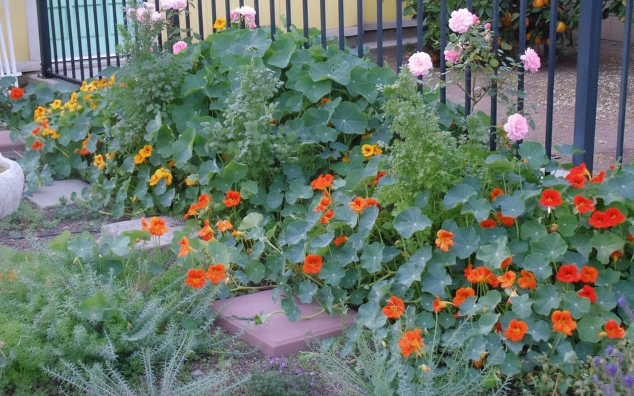Nasturtiums outdoors