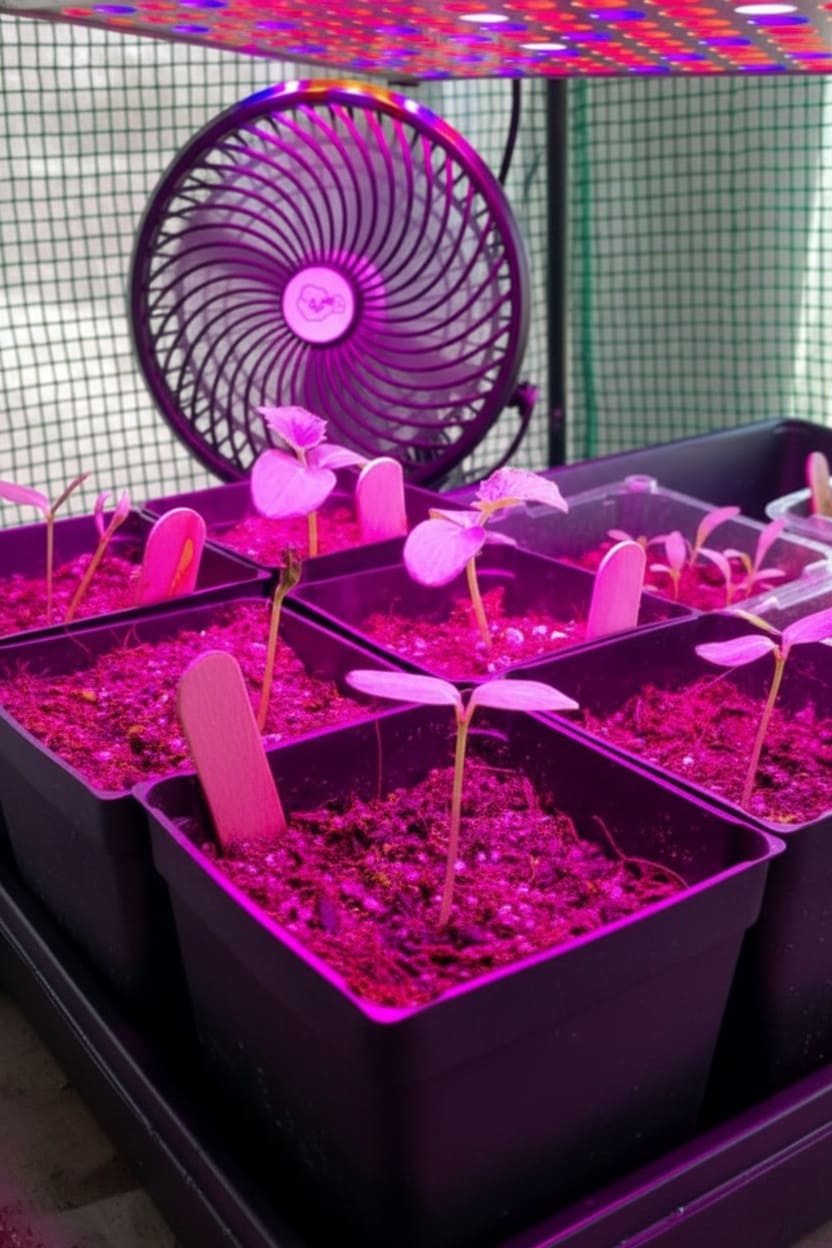 A small oscillating fan for Indoor Vegetable Gardening