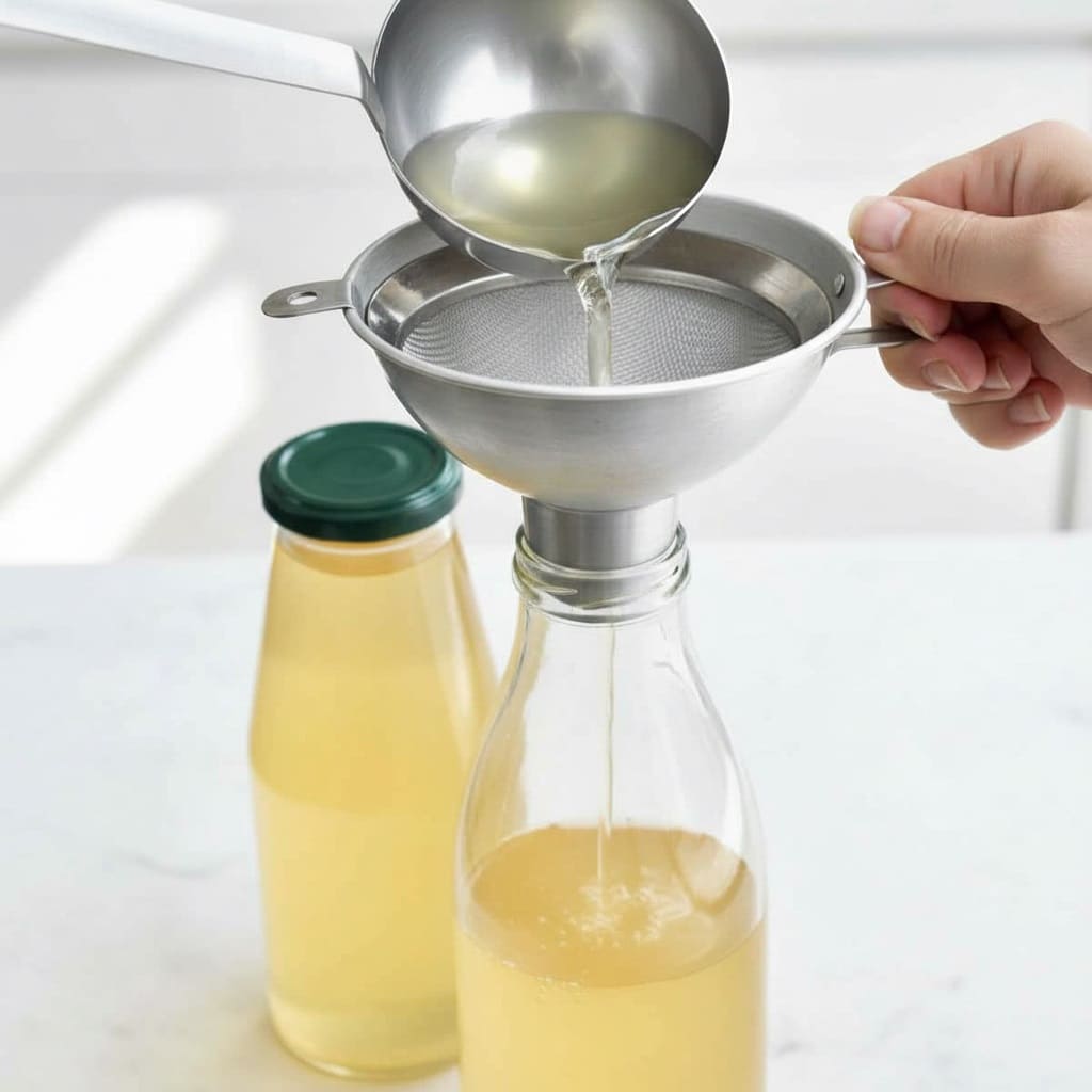 Bottle Elderflower Cordial while hot