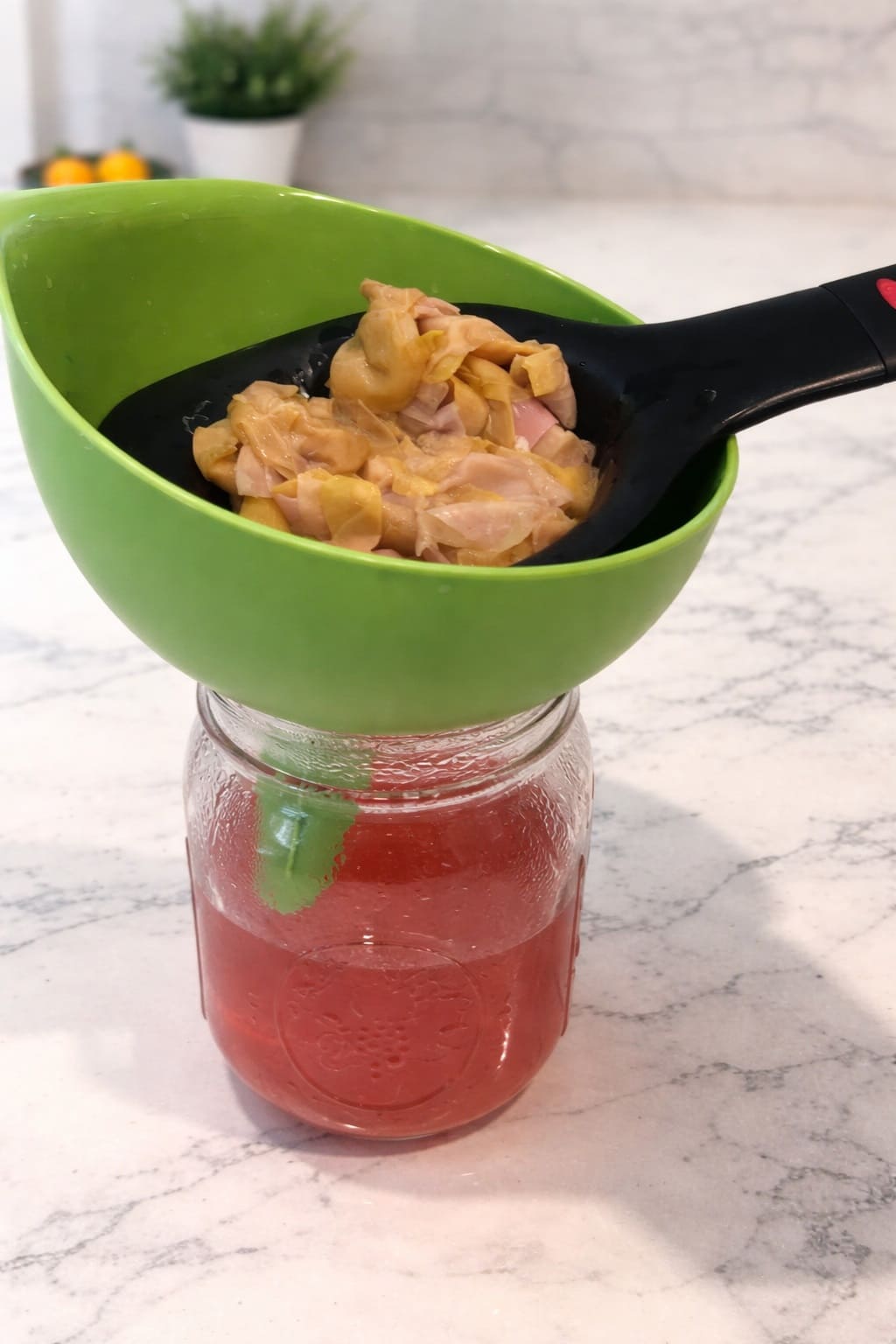 Strain then cool rose water