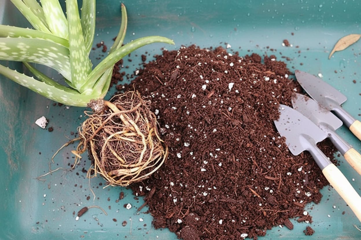 prepare soil mix for aloe vera