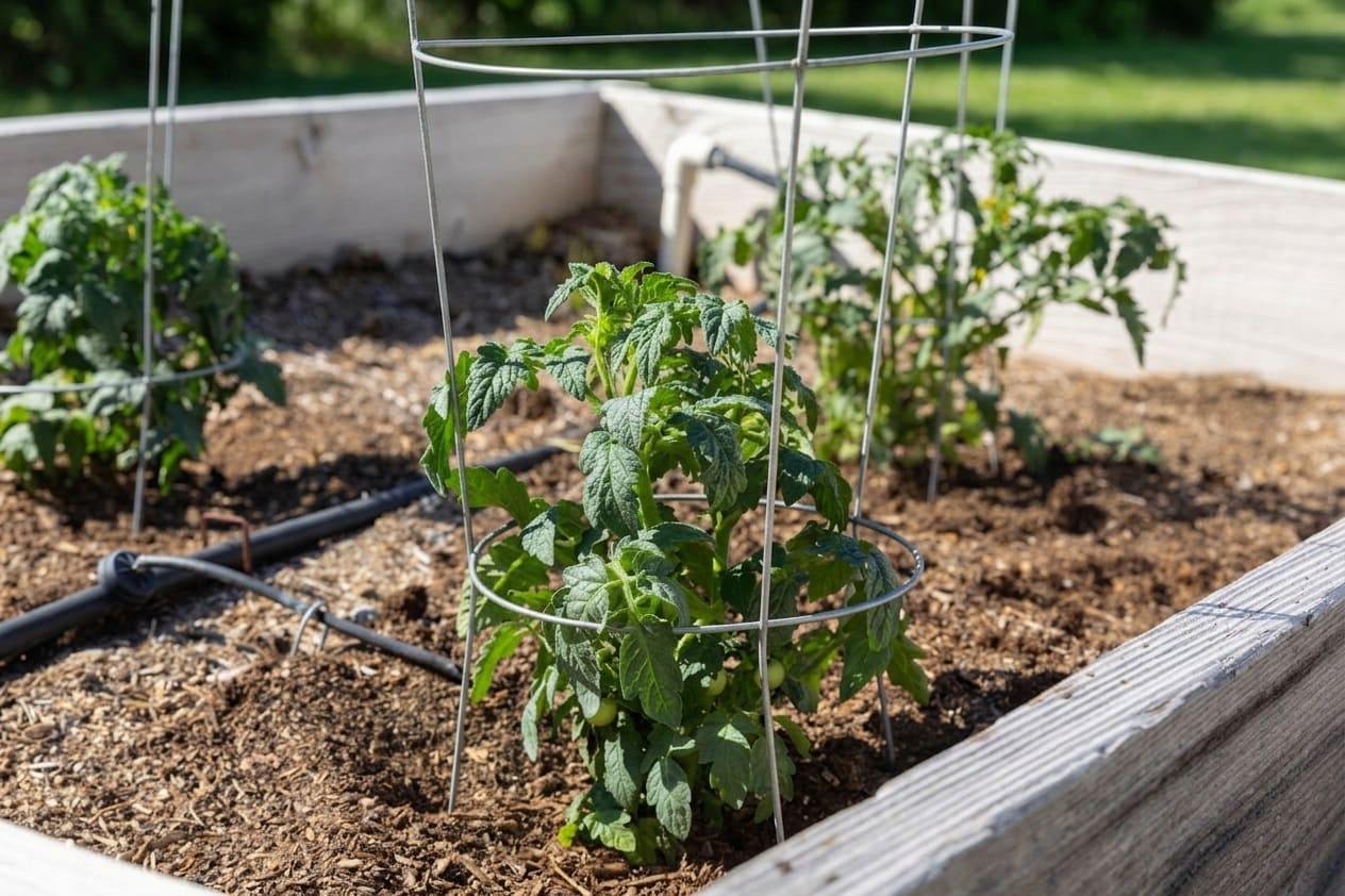 Caging Mortgage Lifter Tomatoes