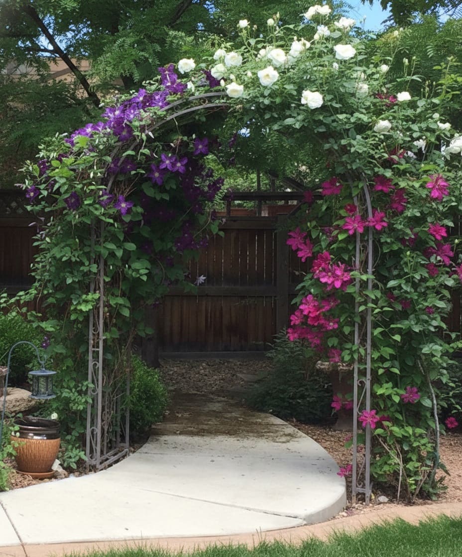 Clematis and Roses