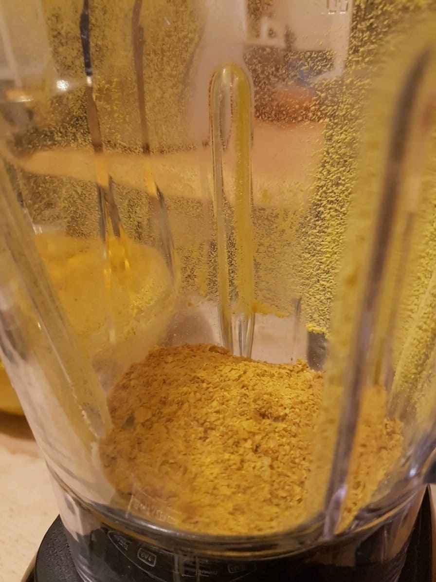 Grinding pumpkin into flour