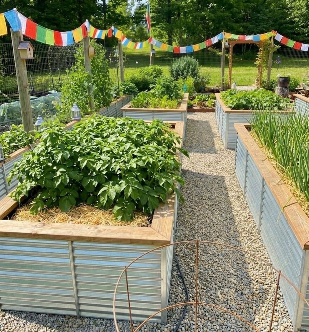 corrugated metal raised beds