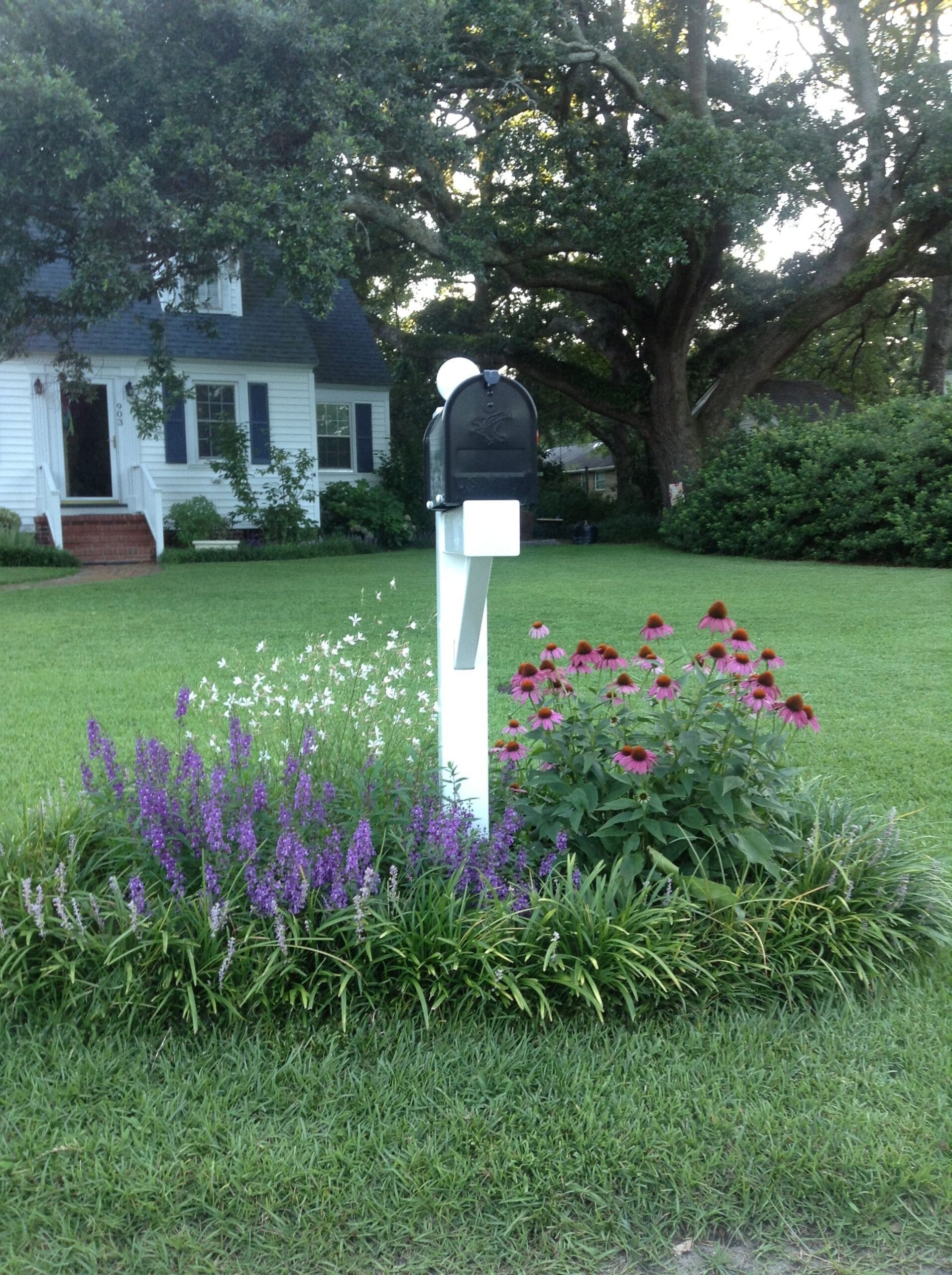 lamppost flower bed