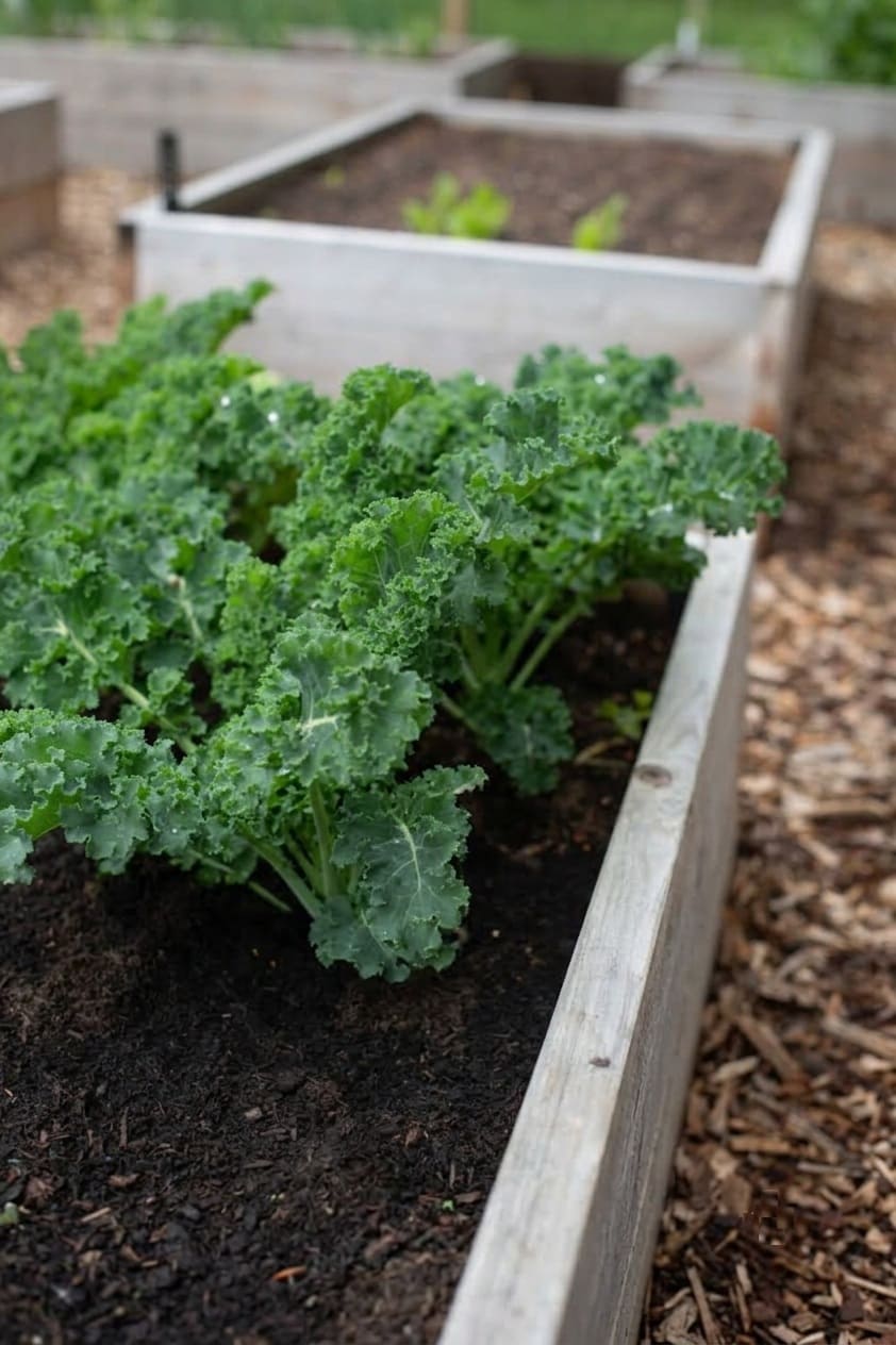 Mulching for kale