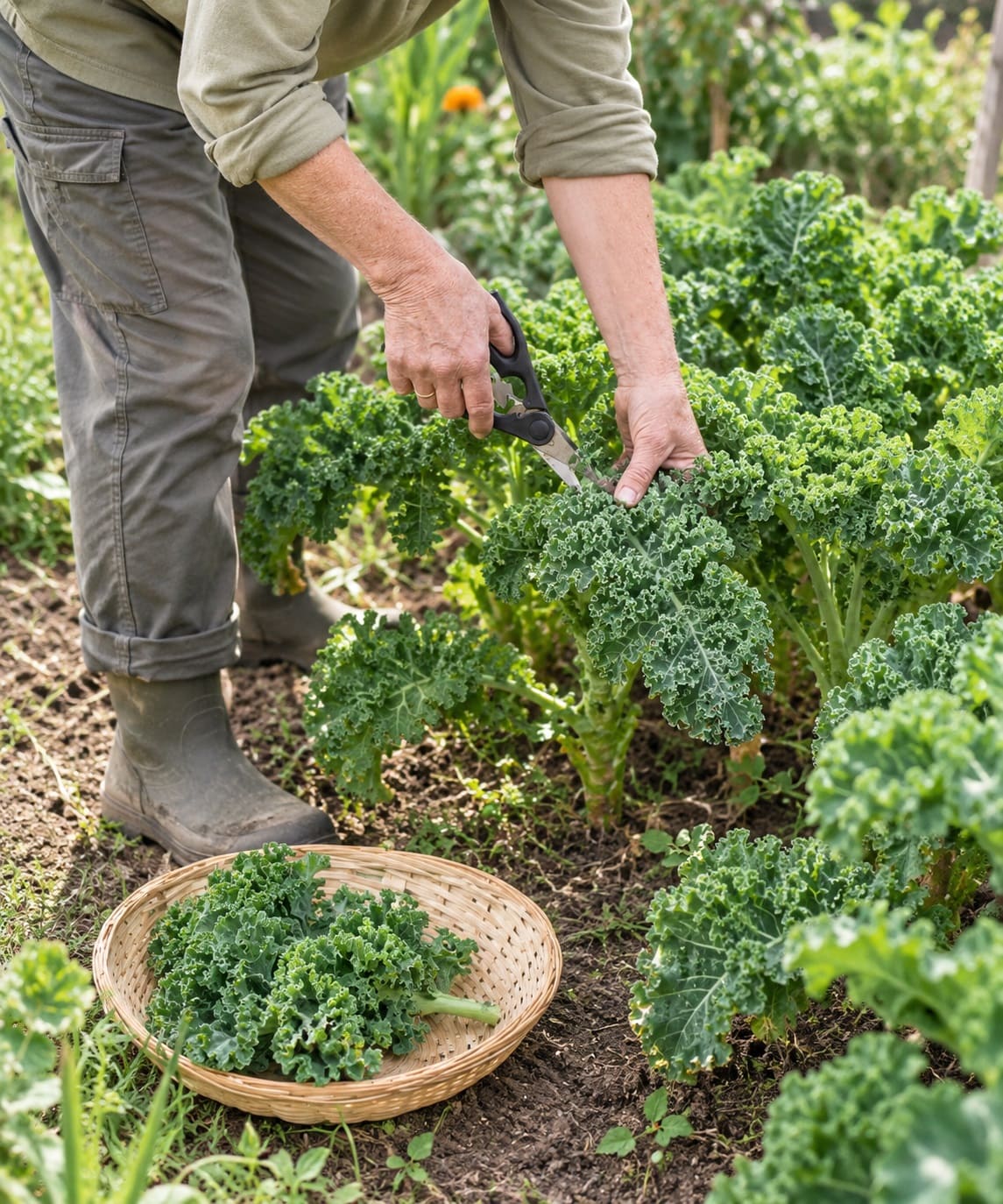 harvesting Kale